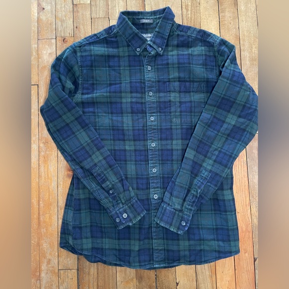 Eddie Bauer green and blue plaid button up - Tall Large - Picture 3 of 11